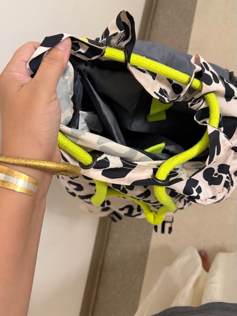 adidas StellaSport Leopard Print Backpack with Neon Green Accents - Picture 10 of 10